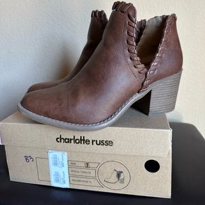Charlotte Russe size 7 brown ankle boots booties